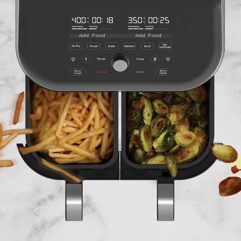 Instant Pot Vortex Plus XL 8QT ClearCook Air Fryer, Clear Windows & Custom Program Options,8-in-1 Functions that Crisps,Broils
