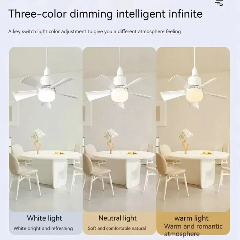 Ceiling Fan with Light Remote Control Dimmable Modern Smart Fans Lighting for Bedroom Garage Kitchen Warm/Cool White Lighting