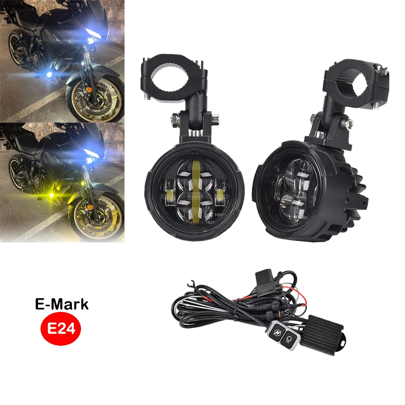 

Передние противотуманные фары для мотоцикла, светодиодные вспомогательные фары дальнего света, двухцветные для BMW R1200GS Adventure LC F800GS F700GS F650 K1600