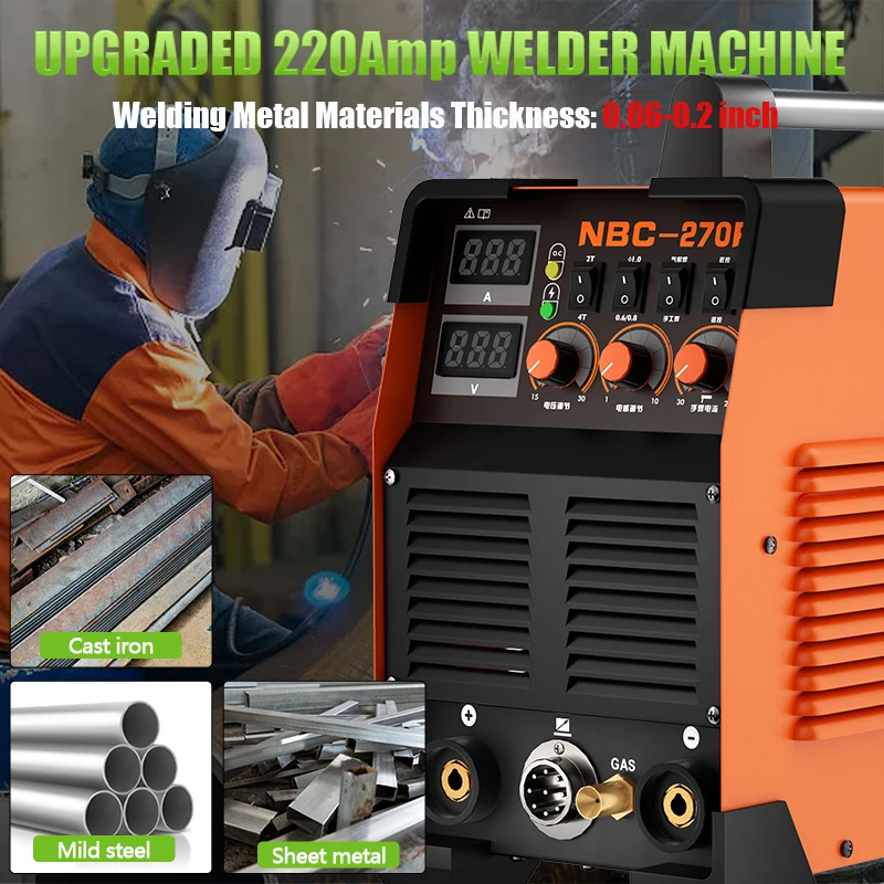 New High Quality Inverter IGBT MIG Welder 60% Cycle Wire Feeder Stainless Steel Heavy Industry Use Model NBC-270F
