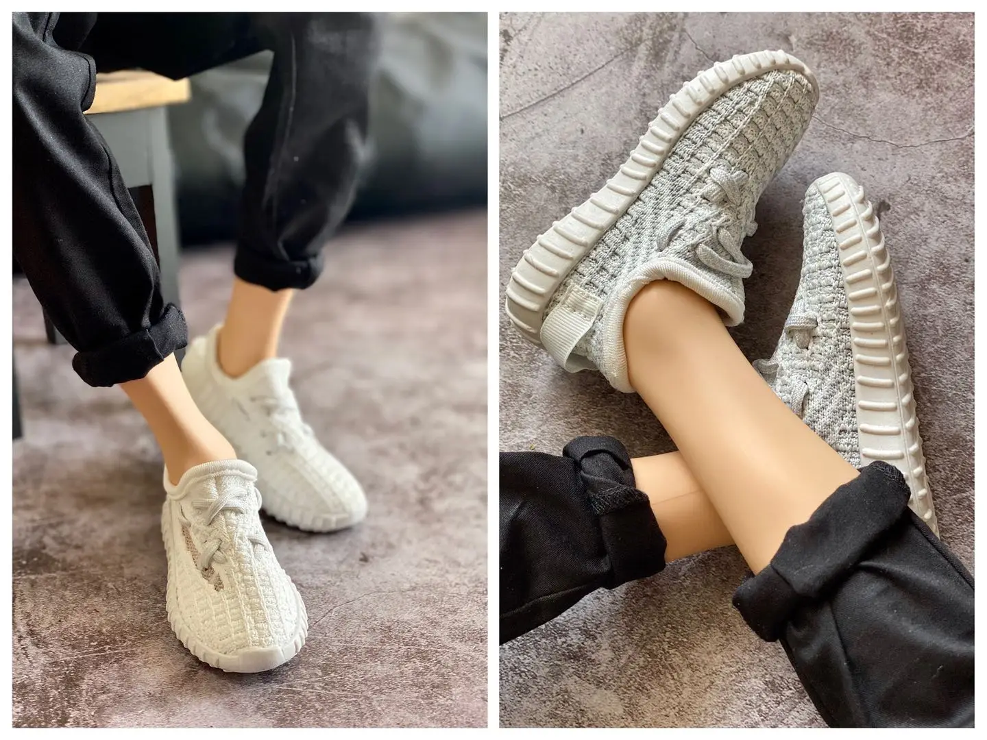 BJD Shoes Doll white gray Leisure Weaving surface Soft sole sports shoes for ID 5TH Uncle Doll Accessories