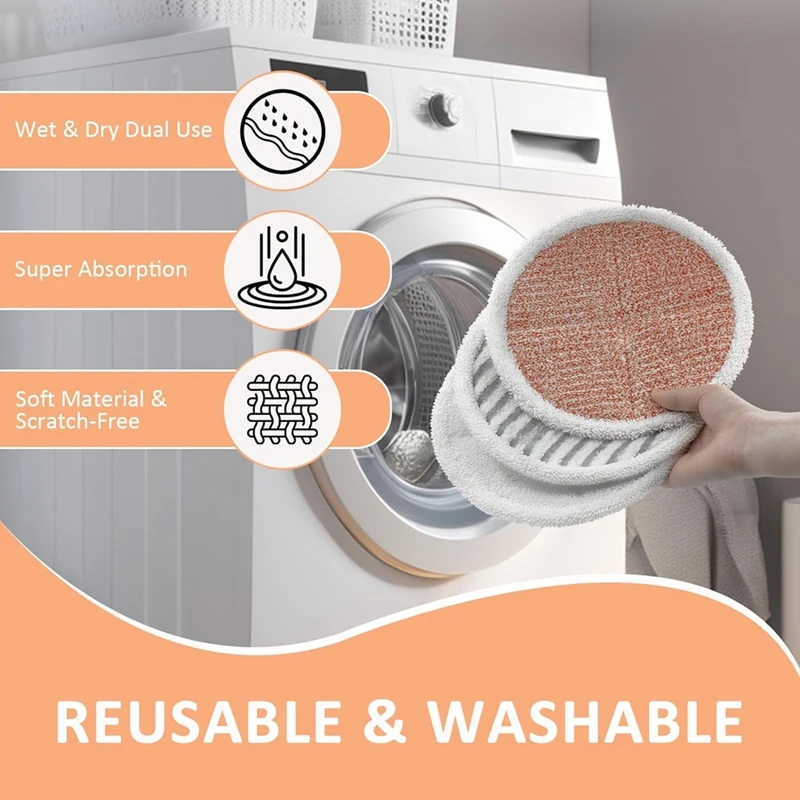 10 Stück Mop Pads Ersatz für Bissell Spinwave Mop 2039a Serie wasch bare Mop Pads Hard Floor Mop