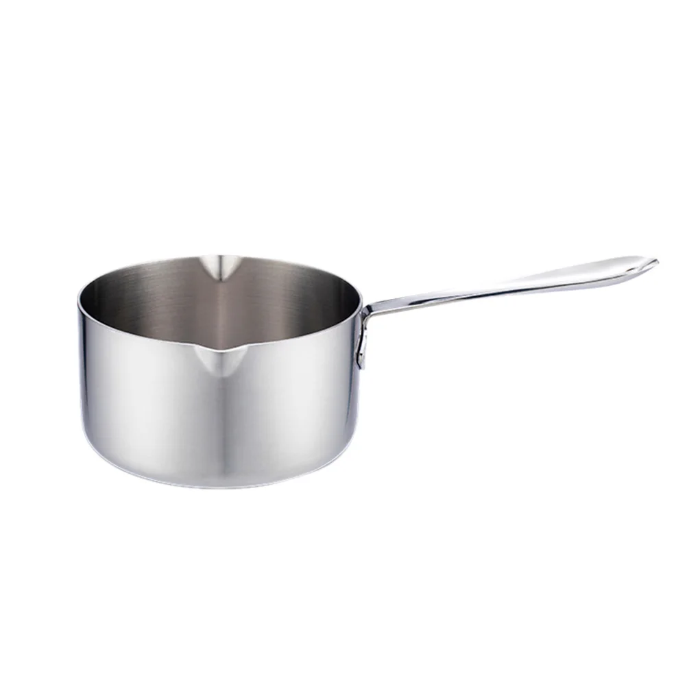

1pc 900Ml Stainless Steel Milk Thickened Soup Pan Leak-Proof Coffee Pot Scale Extended Handle Corrosion Resistant