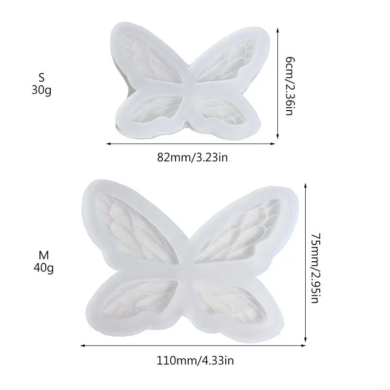 C1FE การตกแต่งซิลิโคนแวววาวสำหรับผีเสื้อ Elf Wings Keychain Mold Diy Pendan