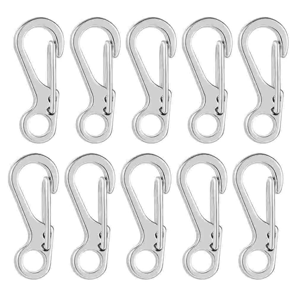 

10 Pcs Clothing Hangers Buckle Metal Key Buckles Elastic Coat Haning Silver Rings