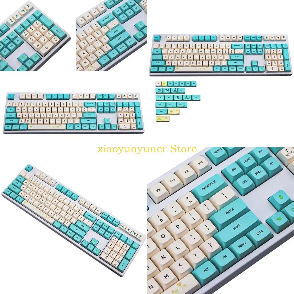 

P9JB 130 Keyboard Keycaps PBT XDA Profile Dye Sublimation Process Spring Blooms Keycap