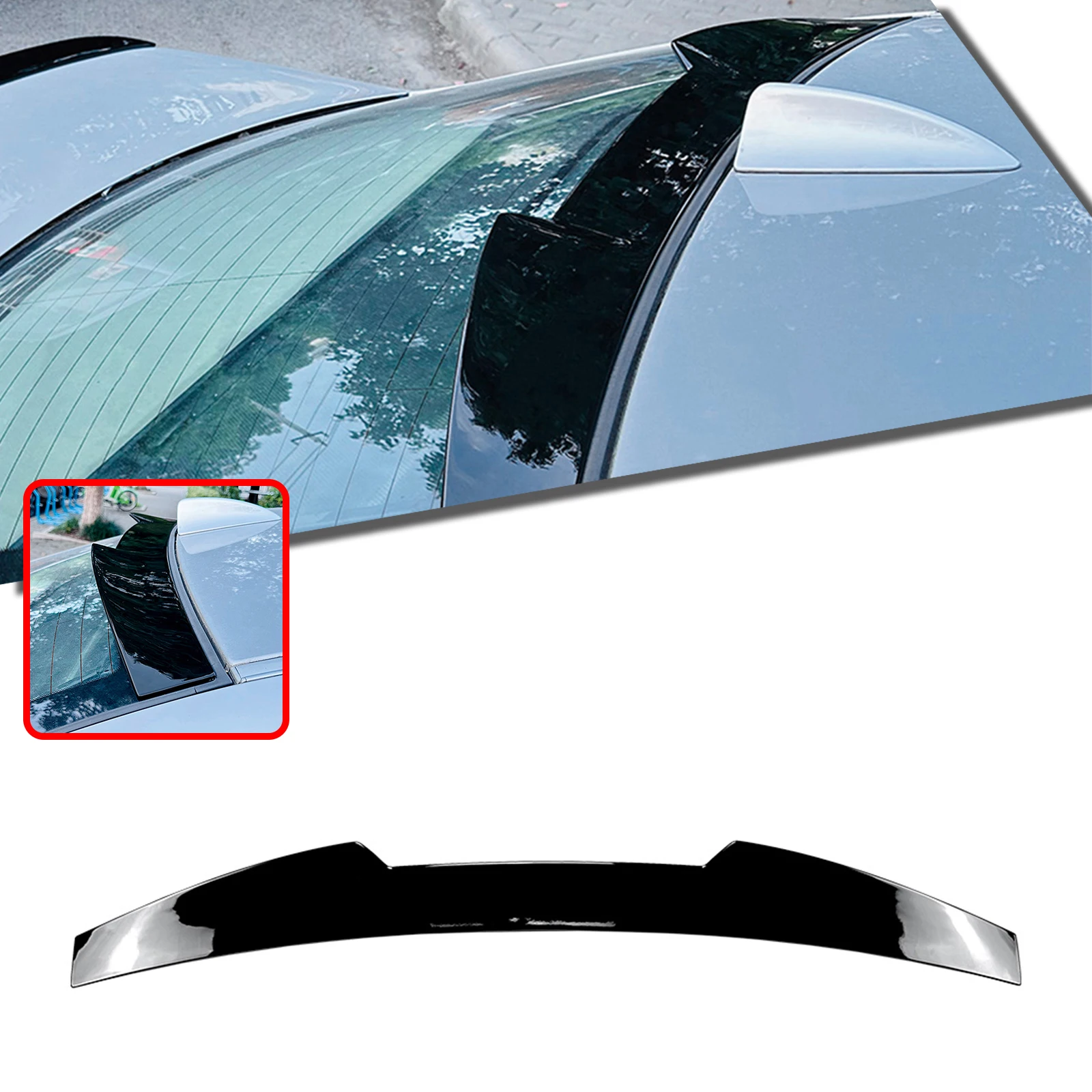 For BMW 5 Series E60 M5 Sedan 520i 525i 530i 535i 540i 550i 2003-2010 Rear Trunk Roof Spoiler Wing Tail Dome Upper Splitter Lip