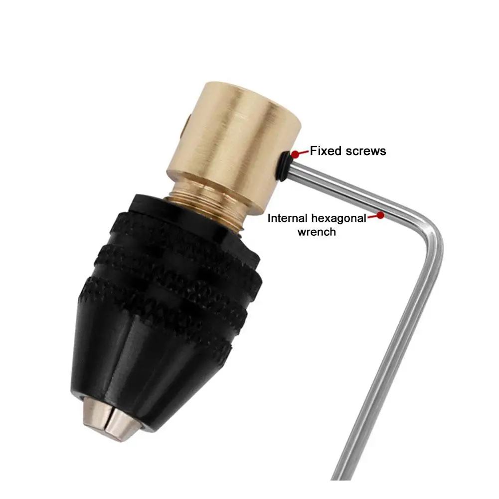 2.0/2.35/3.0/3.17/5.0mm Mini Drill Chuck 3 Jaw Quick Change Adapter Converter Drill Adapter Keyless Drill Bit Chuck Device Tools