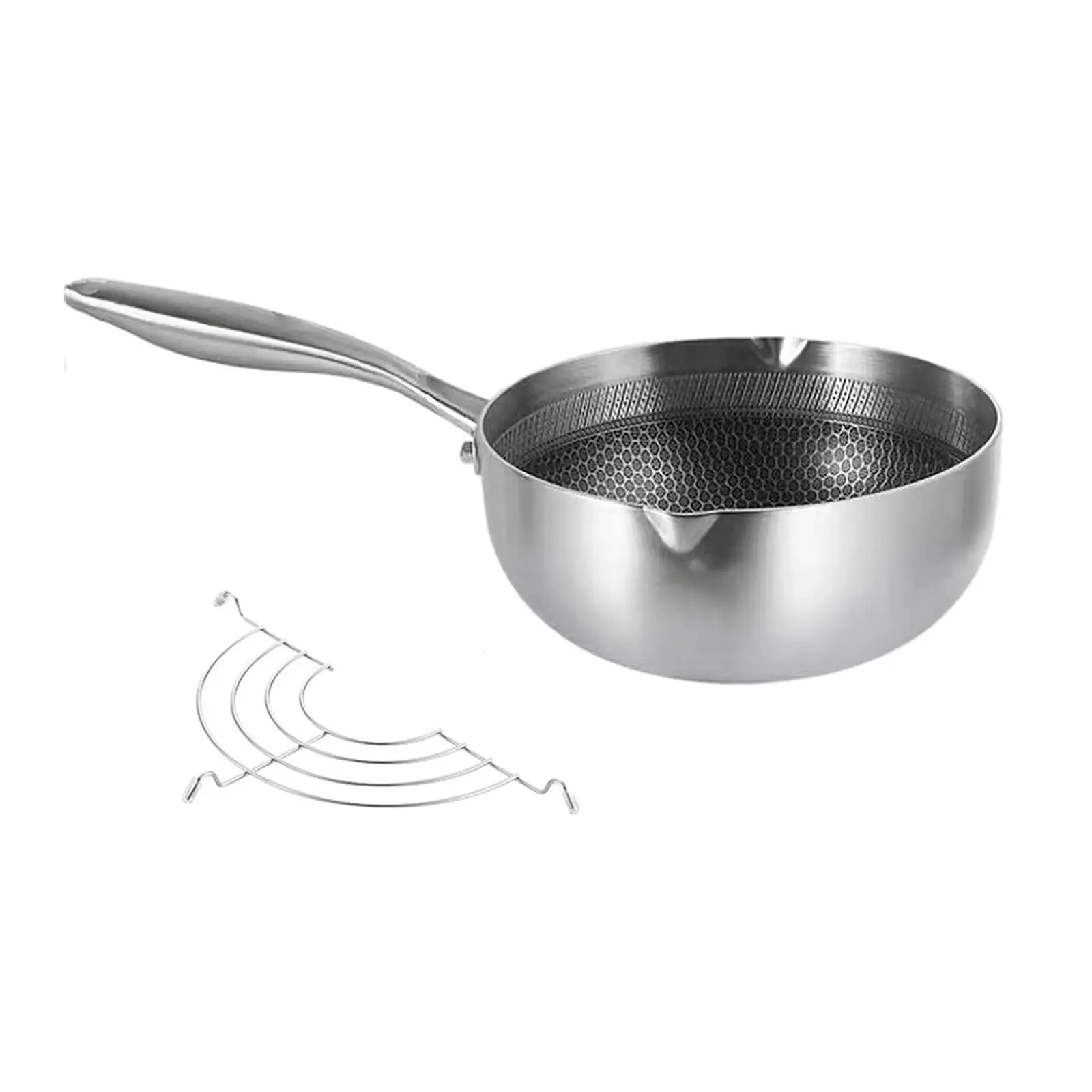 Deep Fryer Pot Cookware Japanese Tempura Fryer Pan Stainless Steel Saucepan for French Fries Sauce Chicken Dried Fish Warm Milk