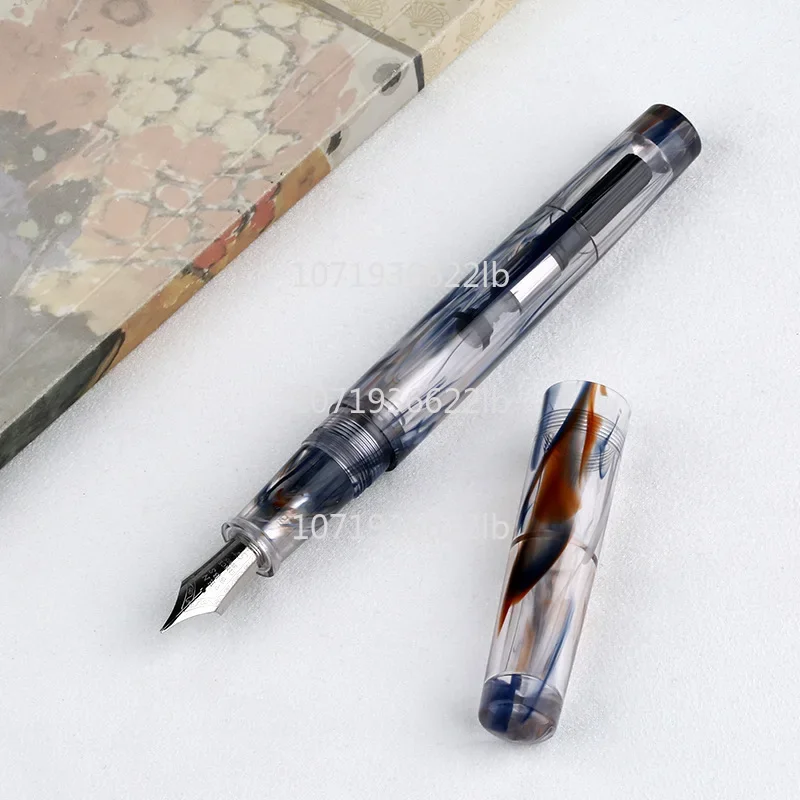 PENBBS 491 Resin Acrylic Fountain Pen With Clip F 0.5mm Hand Crafted Nib Business Office Writing Ink Pens Office Supplies