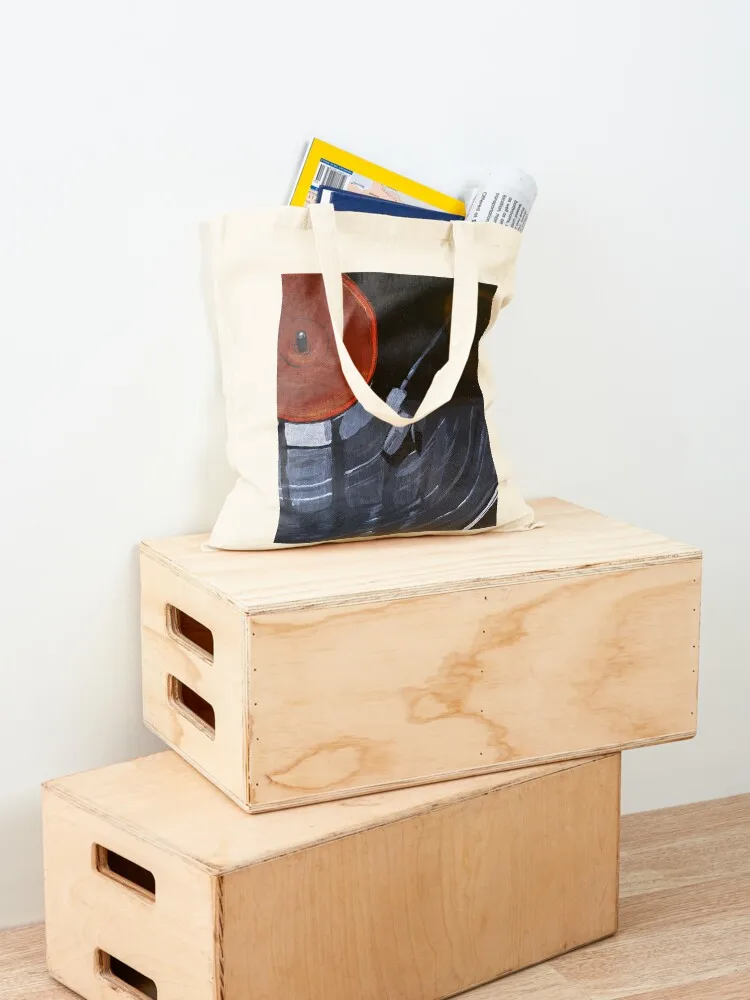 Vinyl Record Painting Tote Bag custom tote bag large size bags Beach bag Eco