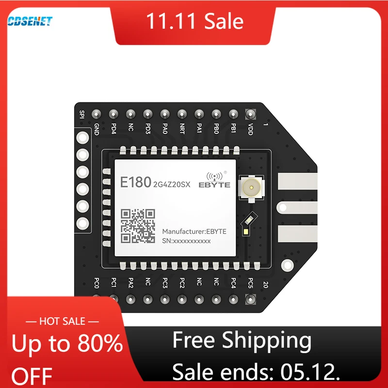 

EFR32MG21 Zigbee 3.0 Wireless Module CDSENET E180-2G4Z20SX Low Power 20dbm SMD PCB Antenna Self-organizing Network Test Board
