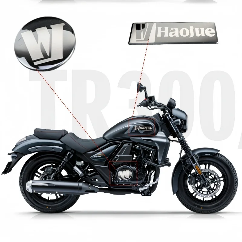 

Hot New For Hao Jue NK150 DR160 TR300 HJ125 UHR150 Motorcycles Accessories Cool Decorative Sticker Stainless steel glossy black
