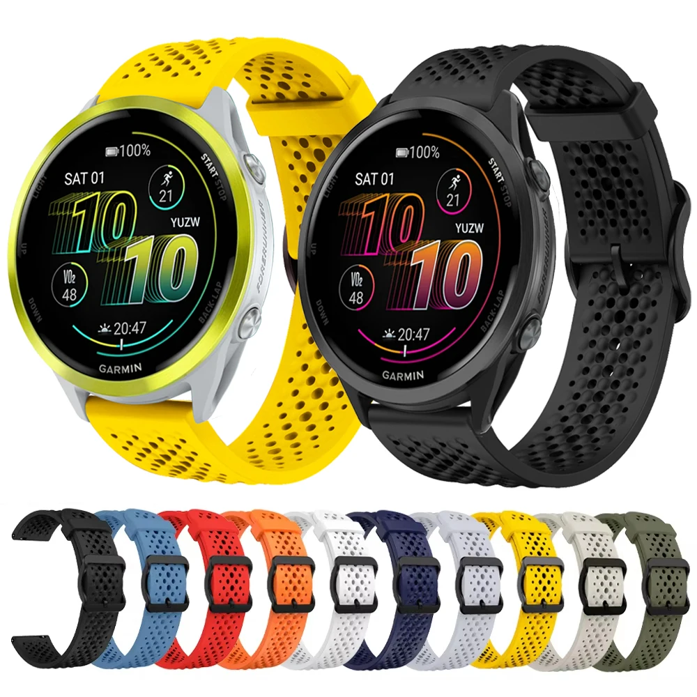 22 مللي متر الفرقة ل Garmin Forerunner 570 47 مللي متر 265 255 متر حزام ساعة اليد ل Garmin Venu 3/Vivoactive 4 سيليكون الرياضة تنفس سوار