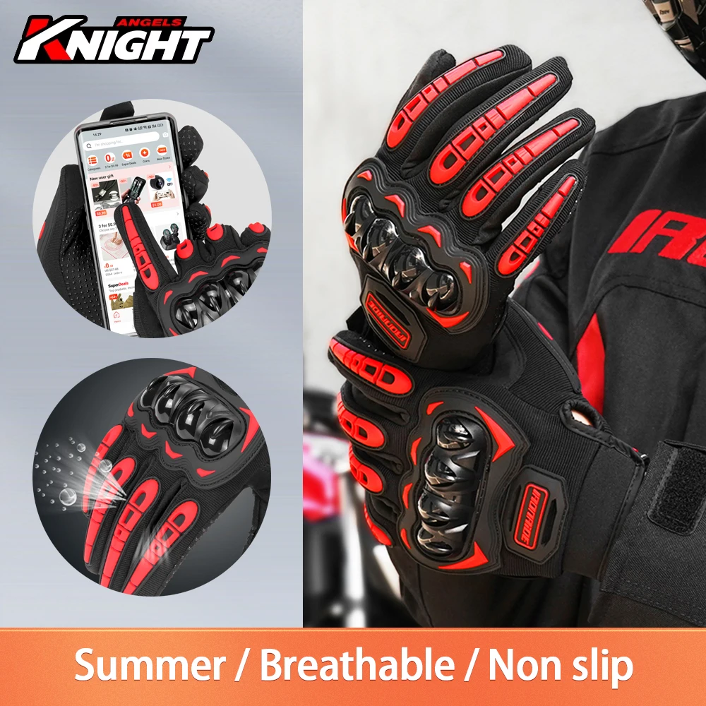 

Мужские мотоциклетные перчатки, полнопальцевые перчатки для мотоциклов, сенсорные перчатки для активного отдыха, мотокросса, нескользящие, дышащие, размеры M-2XL