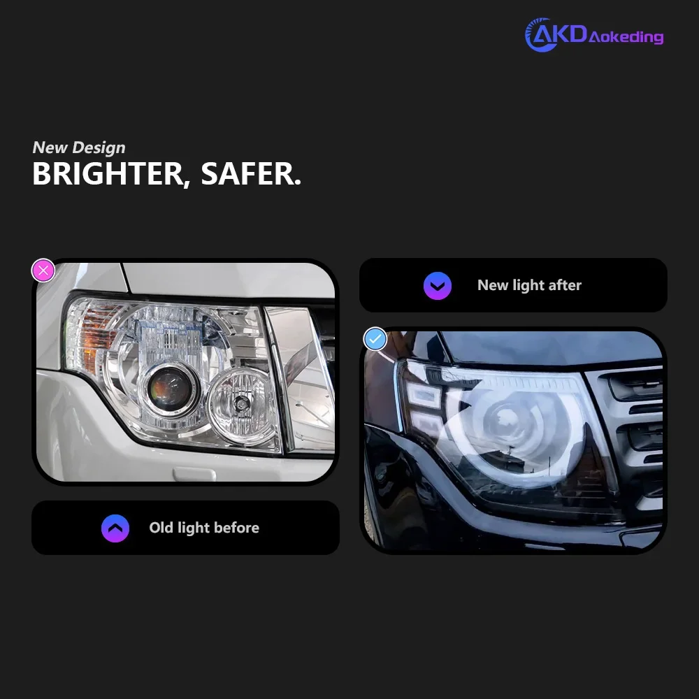 For Bobcat Mitsubishi Pajero V97 headlight assembly modified LED water turning guard headlight upgrade