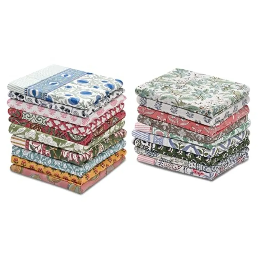 

Набор кухонных полотенец из хлопка с ручной набивкой, 12-16 x 28 дюймов, ультра-впитывающие, быстросохнущие, 100% хлопок, легкие, многоразовые