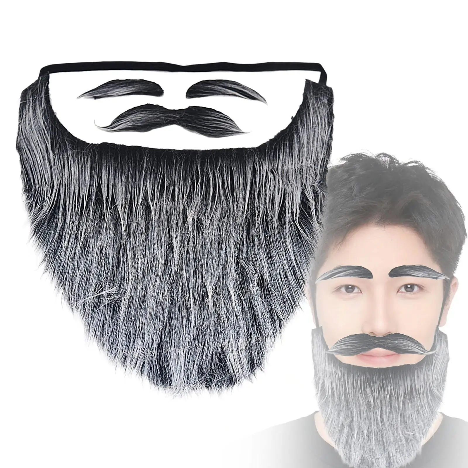 Accessoires de Costume de Cosplay barbe du père noël, fausse moustache réaliste pour Halloween, spectacle sur scène, carnaval festif pour adultes