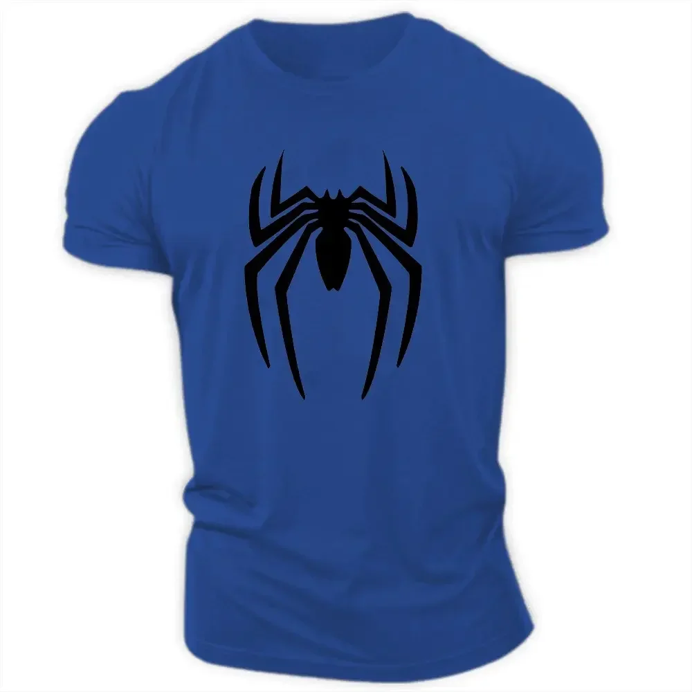 Seasonal Fashion Outdoor Casual Sports 3D Spider Printed T-Shirt Adult Men\'s Round Neck Short Sleeve T-Shirt Loose Comfort