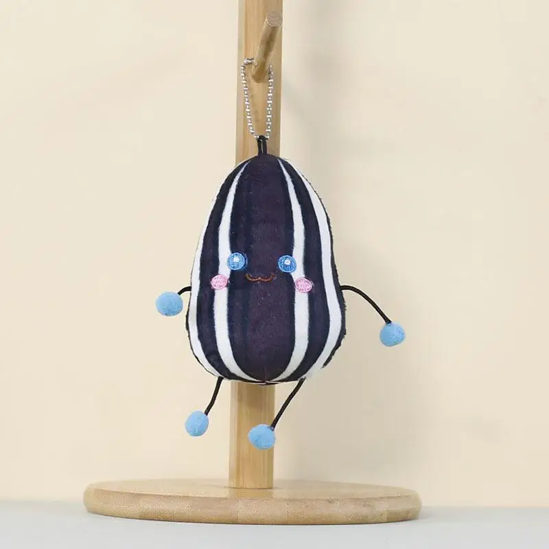 1 pacote adorável chaveiro de boneca de pelúcia de semente de melão; Acessório para decoração de bolsa feminina, chaveiro de coisas de lanche de desenho animado