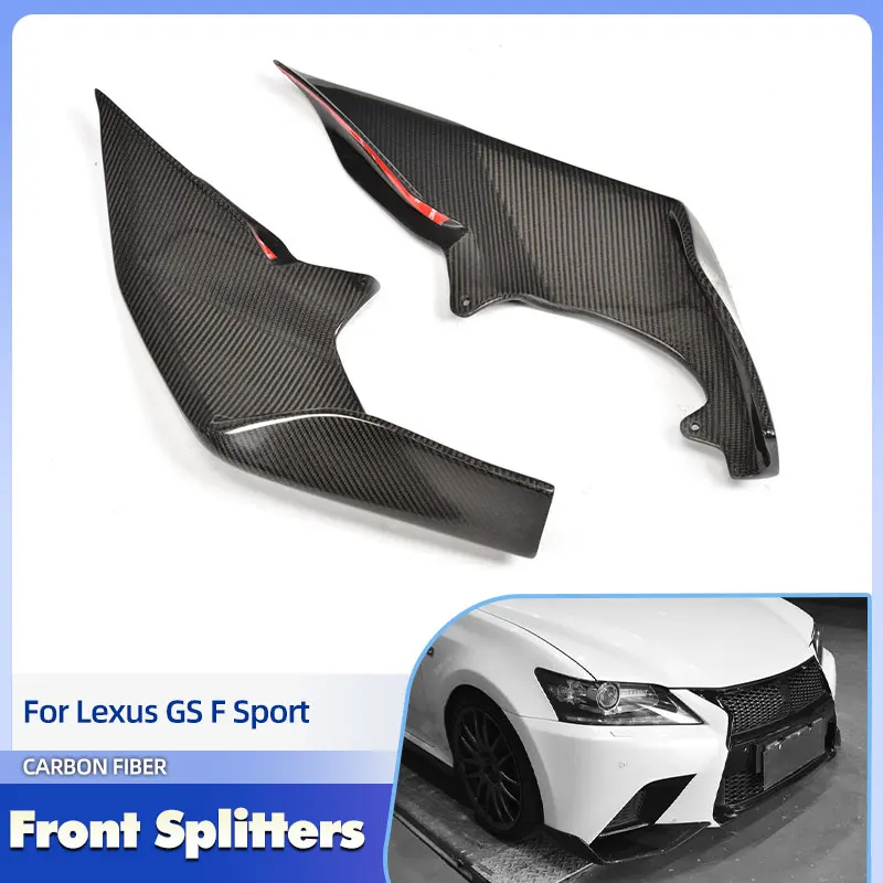 

Car Front Bumper Splitters Carbon Fiber for Lexus GS F Sport GS350 2013-2015 Front Splitters Apron Lip Flaps Body Kits FRP