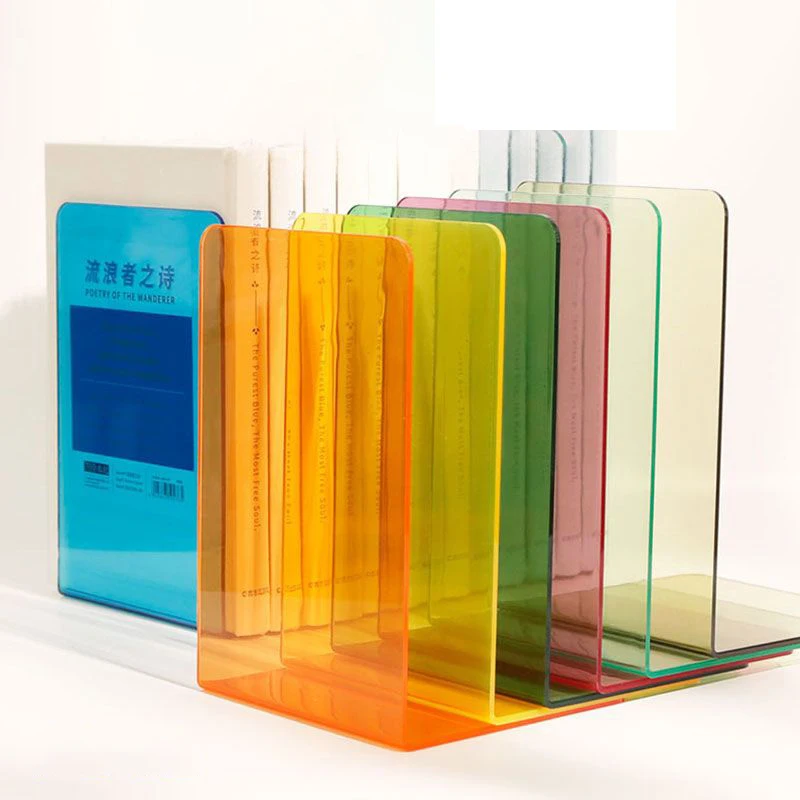 Thick Book Ends Acrylic Bookends for Shelves,Decorative,Book Holders,Book Organizer for Home,Library,Office,Classrooms,Bookstore