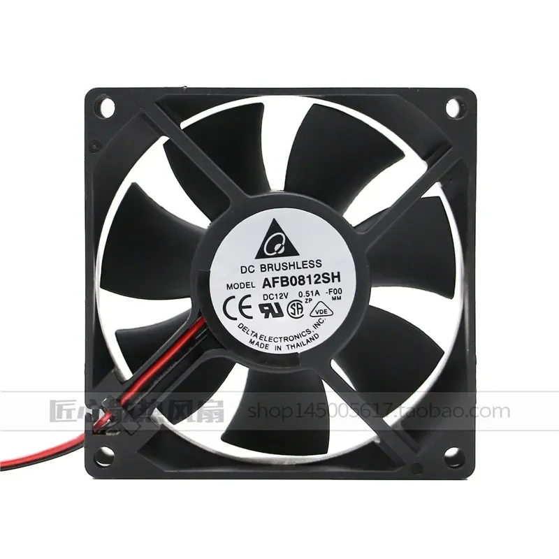 Original Delta Fan AFB0812SH F00 for 12V 0.51A 80x25mm Double Ball Bearing Speed Measuring Fan