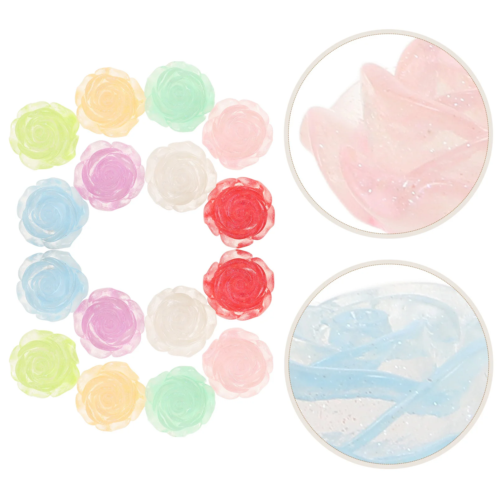 

16Pcs Glow in The Charms Resin Floral Accessories Creative DIY Hair Clips Party Romantic Scene Decoration Miniature