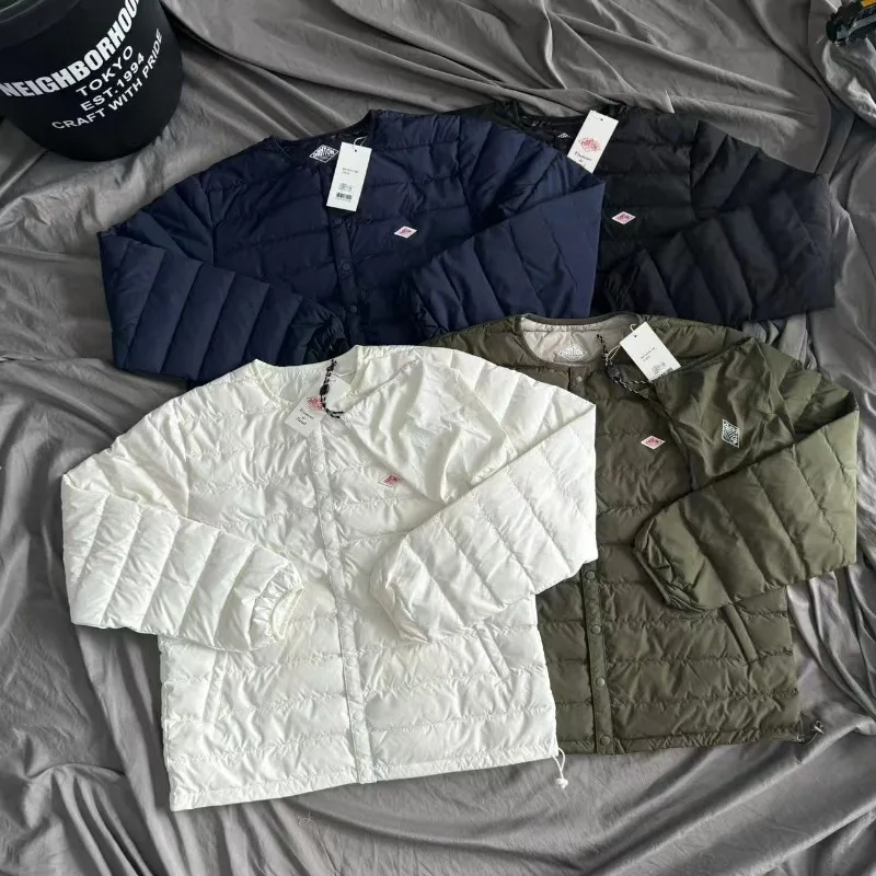 

Японский тонкий пуховик Danton с вышивкой и бриллиантами, топы для мужчин и женщин, однобортная складная куртка для хранения с мешком для пыли