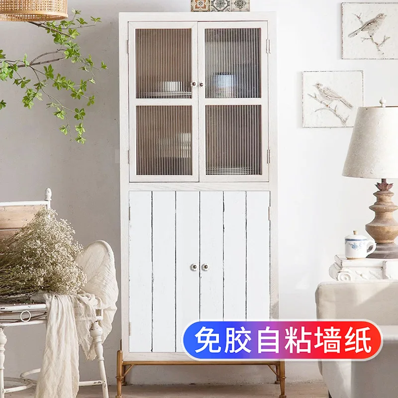 ورق حائط ذاتي اللصق من الخشب الأبيض مقاوم للماء للأثاث القديم يغطي البقع القبيحة تجديد خزانة خزانة الأحذية الكابينة