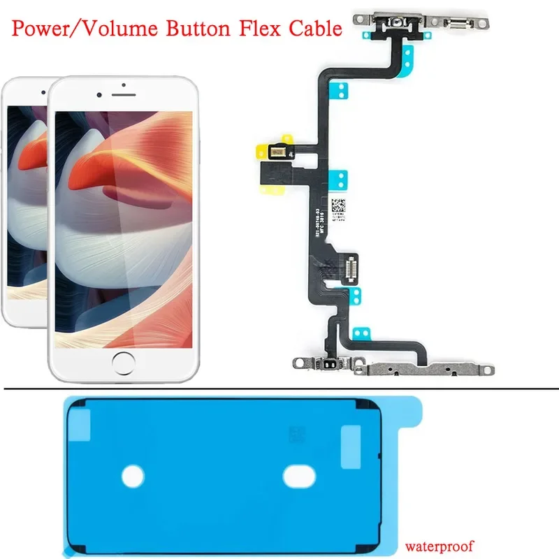 

Выключатель включения и выключения питания, гибкий кабель для iPhone 7, 8 Plus, кнопка отключения громкости с микрофоном, вспышка, гибкая замена