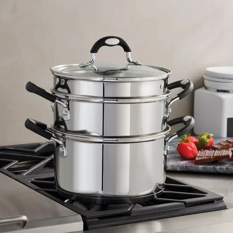Stainless Steel 3 Quart Steamer & Double-Boiler, 4 Piece High quality