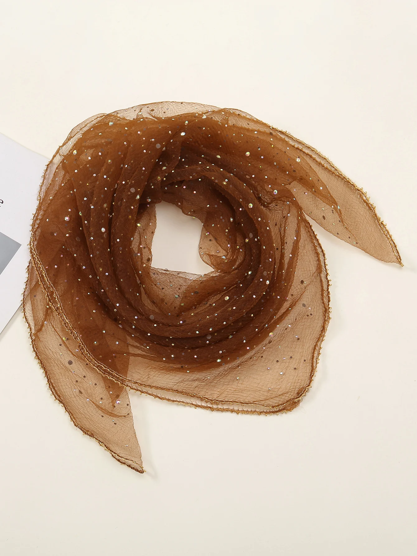 80*80cm Strass Quadrat Schal Frauen Kleine Größe Dünne Gewicht Atmen Turban Luxus Design Diamanten Glänzende Hijab Stirnband – Detail 3