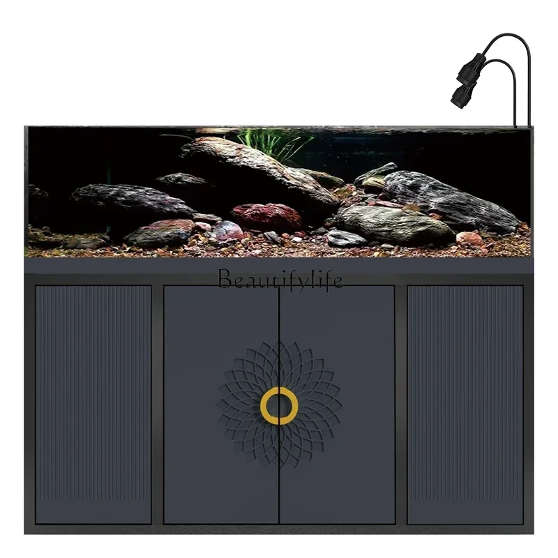 03.ld14 Stream Tank Fish Tank Aquarium Super White Glass Ecological Change Water Bottom Filter Cabinet