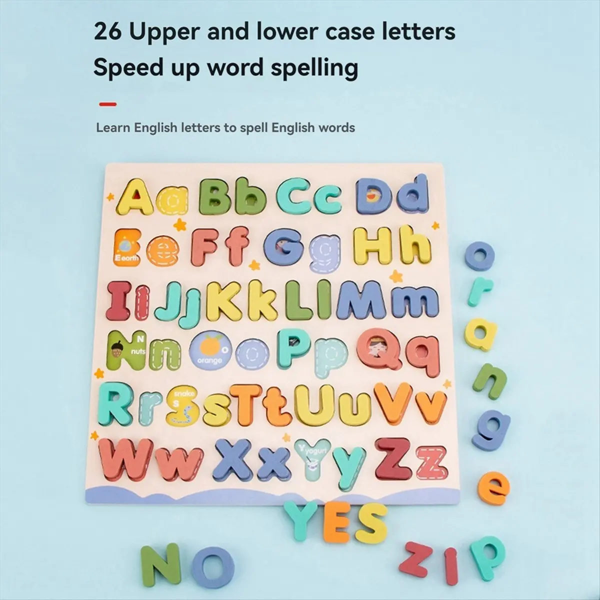 【Buy New】Wooden Alphabet Puzzle Toys ABC Letter and Number Puzzle for Toddlers 18+ Months Old Preschool Learning for Kids A