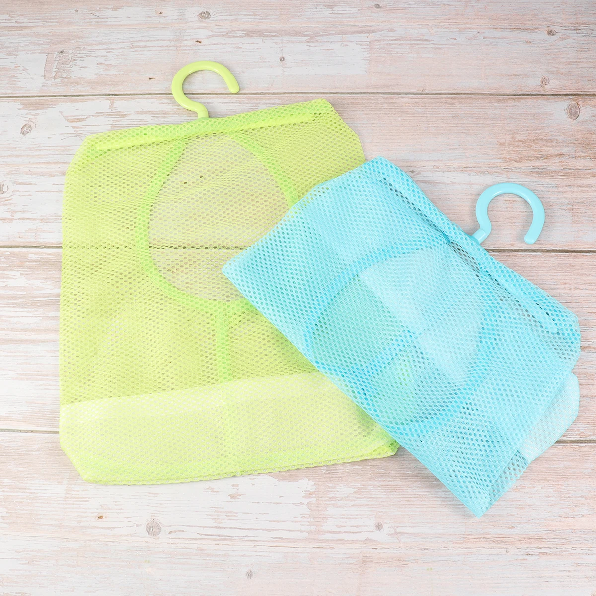 

2pcs Mesh Clothespin Bag Bathroom Kitchen Storage Hanger For Underwear Socks Home Organization