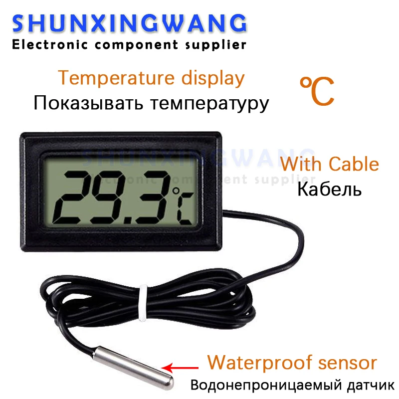 Mini LCD Digital Thermometer Hygrometer Temperature Indoor Convenient Temperature Sensor Humidity Meter Gauge Instruments Cable