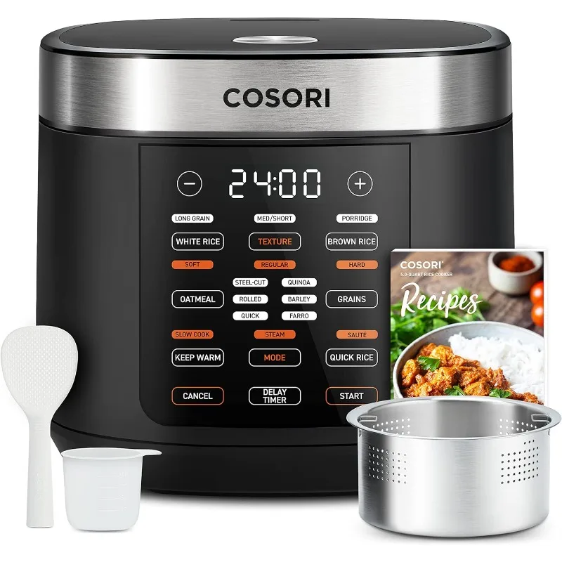 

Rice Cooker Maker18 Functions, Stainless Steel Steamer, Warmer, Slow Cooker, Sauté, Timer, Japanese Style Fuzzy Logic Technology