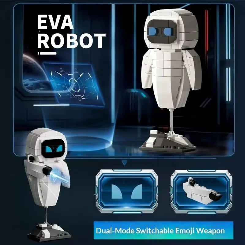 ชุดประกอบหุ่นยนต์วอลล์อี อีฟ รุ่นอนุภาคขนาดเล็ก ของเล่นเสริมพัฒนาการเด็กผู้ชาย ของสะสมแบบประกอบได้ ไม่มีเอฟเฟกต์พิเศษ