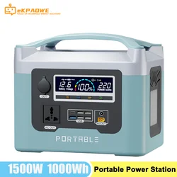 1500W 1000Wh Portable Power Station Solar Generator  2000W Inverter Pure Sine Wave Free Energy Built-in BMS MPPT Controller