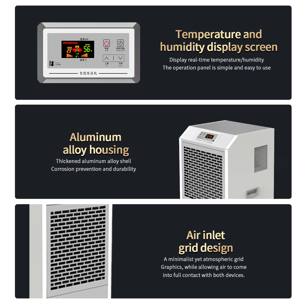 158L Large Capacity Industrial Commercial Dehumidifier Auto Constant Humidity Basement Warehouse Moisture Dryer