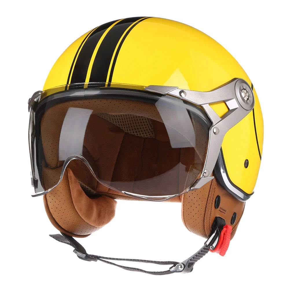 BLD Neue Open Face 3/4 Motorrad Helm Retro Motorrad Helme Vintage Chopper Capacete De Moto Bike Roller Mit Für Männer Frauen DOT 7