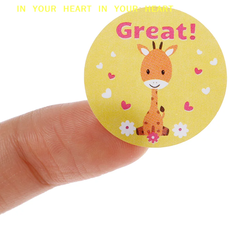 【X】Adhesive Sticker Label 500pcs Teacher Reward Stickers Cute Animal Stickers School Motivational Stickers