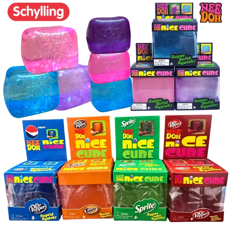 NeeDoh Nice Cube Produktserie Stressabbau-Spielzeug Weicher Quetsch-Fidget-Würfel für Kinder & Erwachsene Angstlinderung Sensorisches Spielzeug