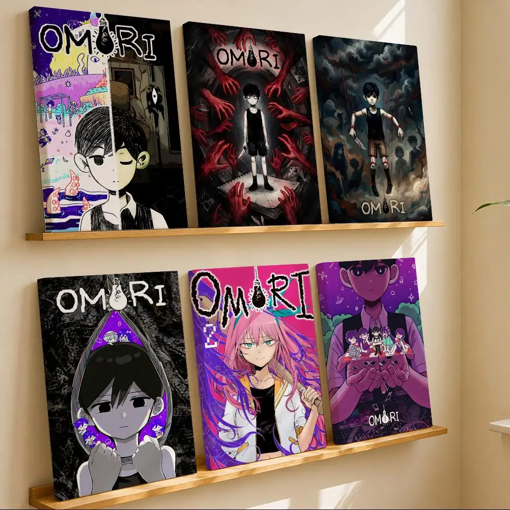 Psychological Anime Game O-Omori Framed Wall Painting Canvas Art Poster with Solid Wood Frame for Living Room Home Decor