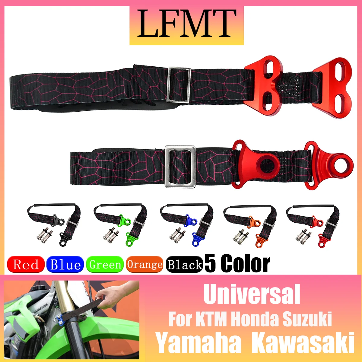 Motorcycle Front Rear Rescue Strap Pull Sling Belt Leashes For KTM XCFW250 EXCF SXF XCF XCFW XCW EXC SMR 350 450 505 530