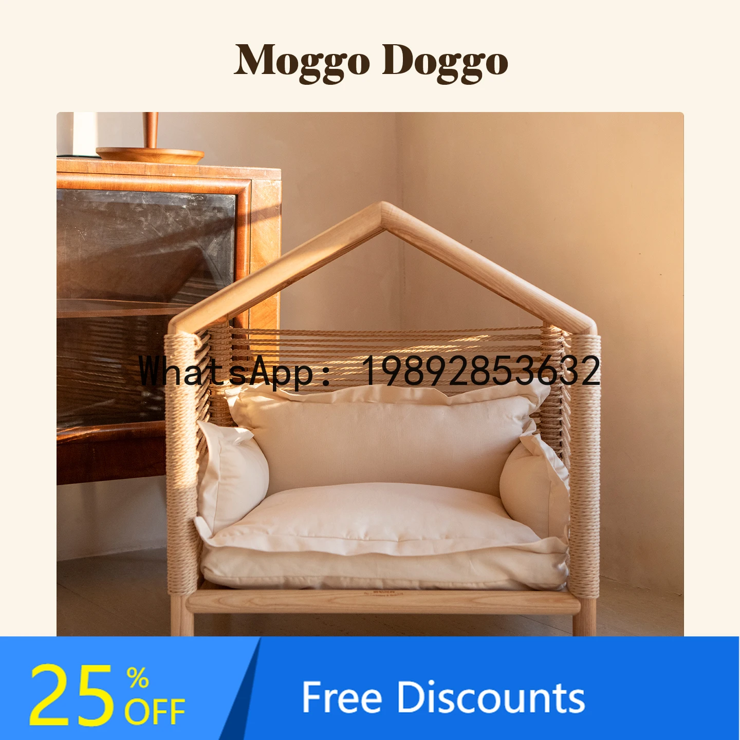 

LYY Pet House Solid Wood Cat Villa Dog Sofa Wooden Natural Wood Cat Dog House Universal Pet Bed