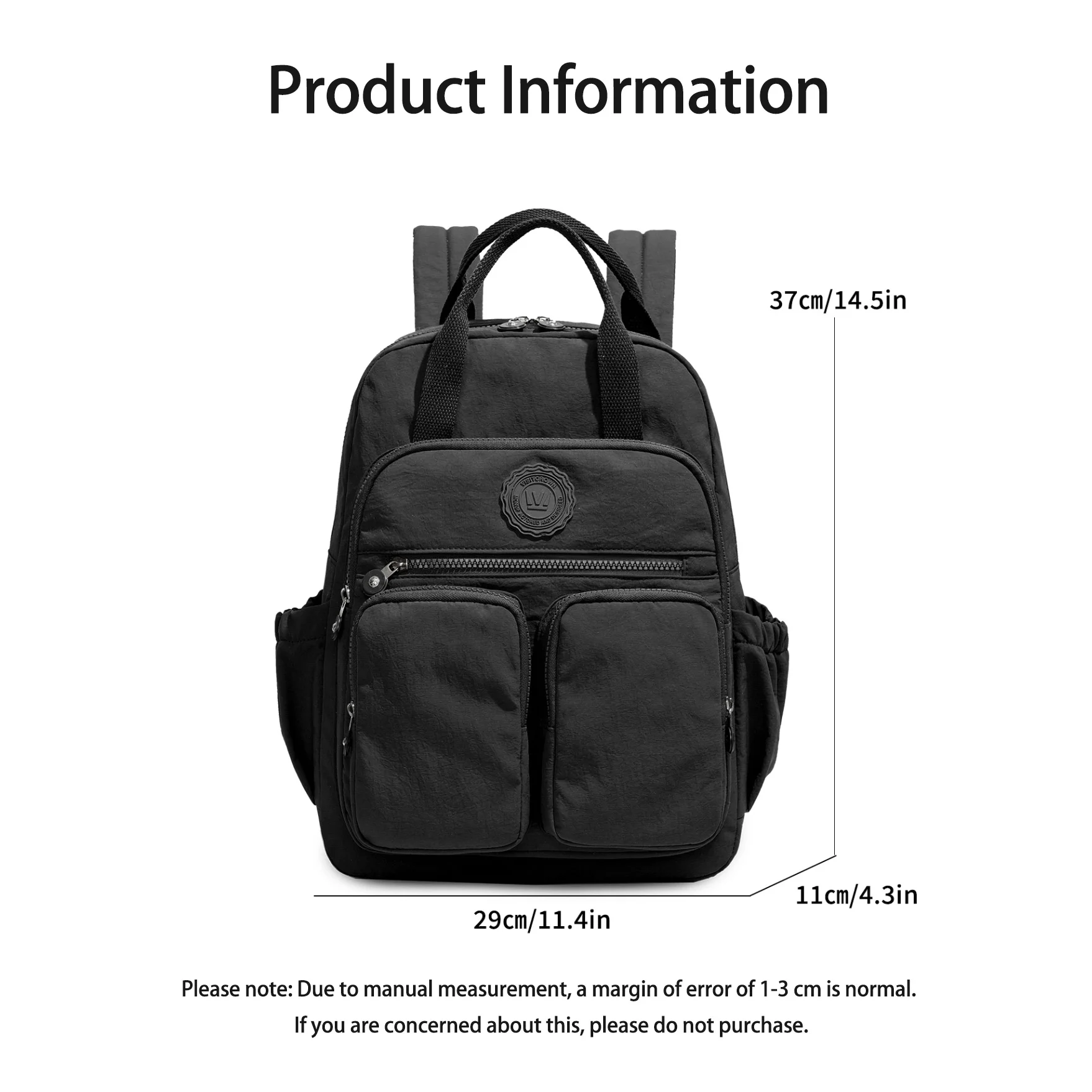 أنيق أكسفورد القماش مقاومة للماء سعة كبيرة المرأة حقيبة ظهر عادية متعددة جيب حقيبة السفر ركاب محمول Backpac