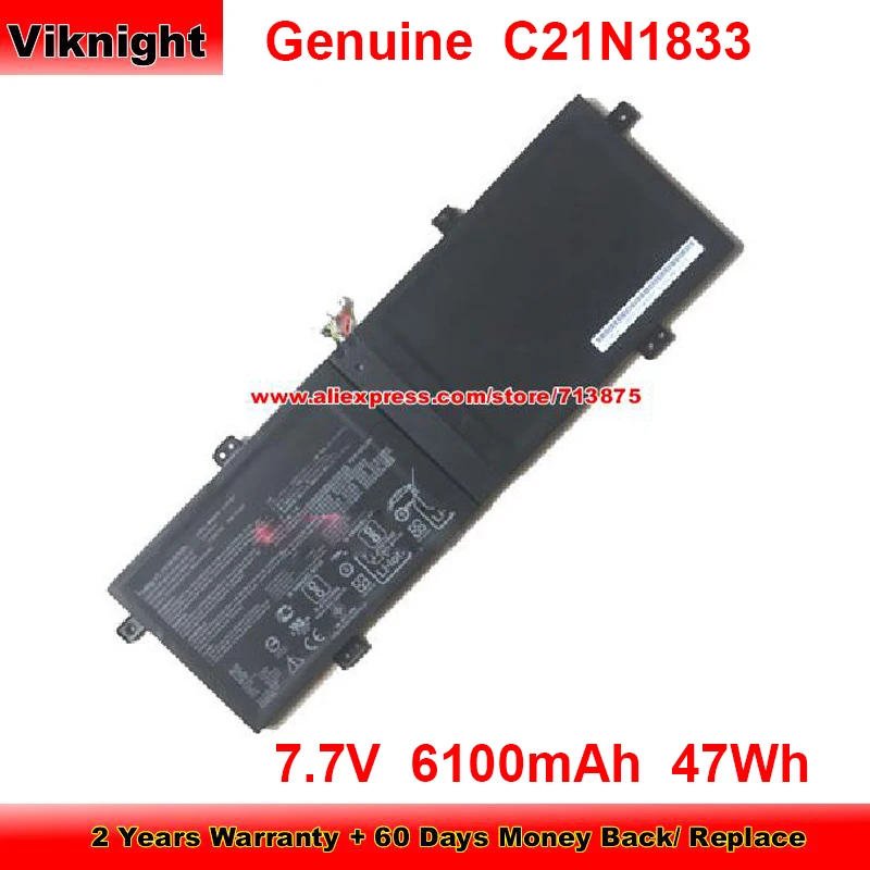 Genuine C21N1833 Battery for Asus ZenBook 14 UX431FA-AM018R BX431FB K431FA S431FA S431FL Um431d UX431FN 7.7V 6100mAh 47Wh