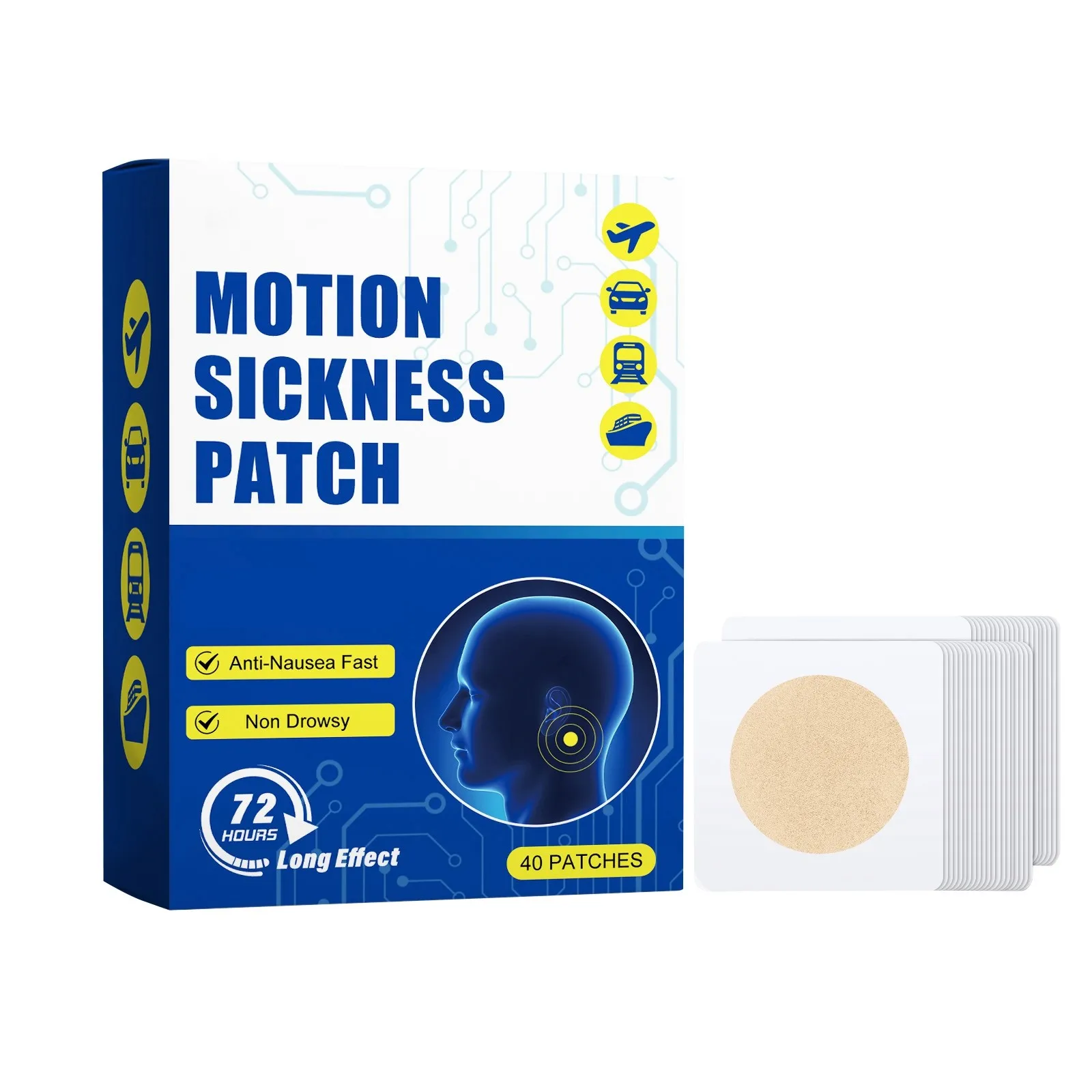 40 Pieces Of Motion Sickness Patches Dizziness Patches And Seasickness Patches No Side Effects Suitable For Traveling By Car Shi